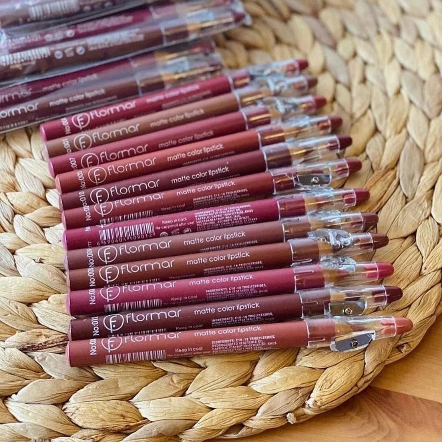 Flormar 12-Pack Smooth Long-Lasting Lip Liner Pencils & Definers