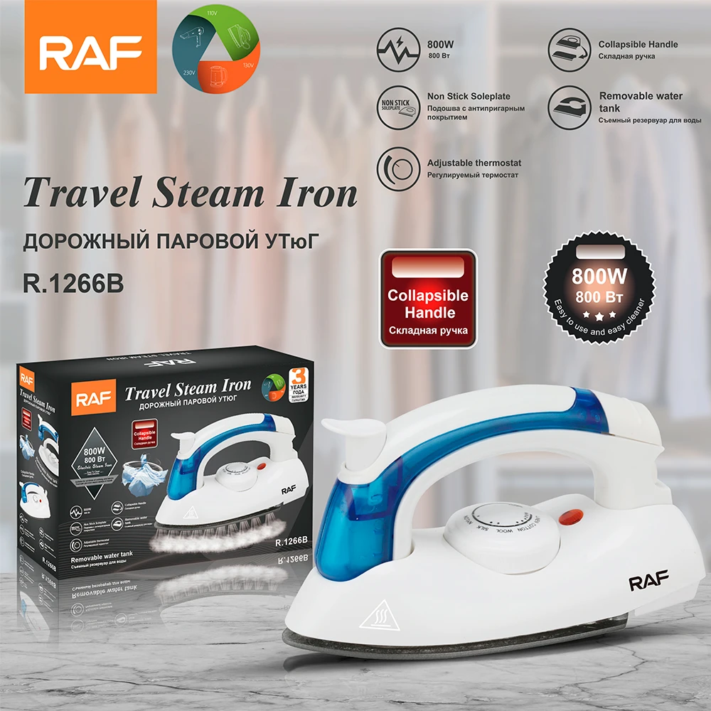 RAF Portable Foldable Electric Steam Iron for Travel - Compact & Lightweight
